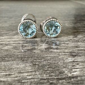 Judith Ripka Silver and Light Blue Earrings